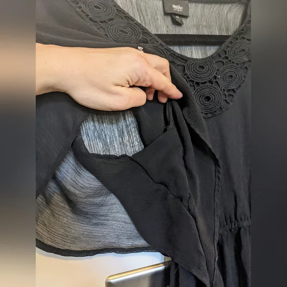 Mossimo Black Sheer Swimsuit Coverup with Lace Detail sz XS - Picture 8 of 10